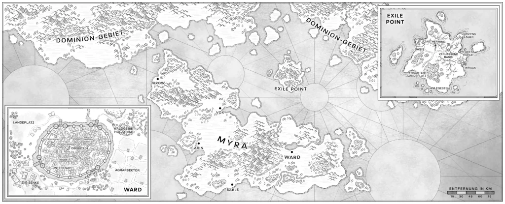 Custom map for fantasy and science fiction novel